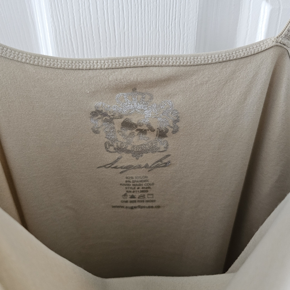 4 for $25 Beige Stretchy Spaghetti Strap Tank Top - Picture 4 of 8